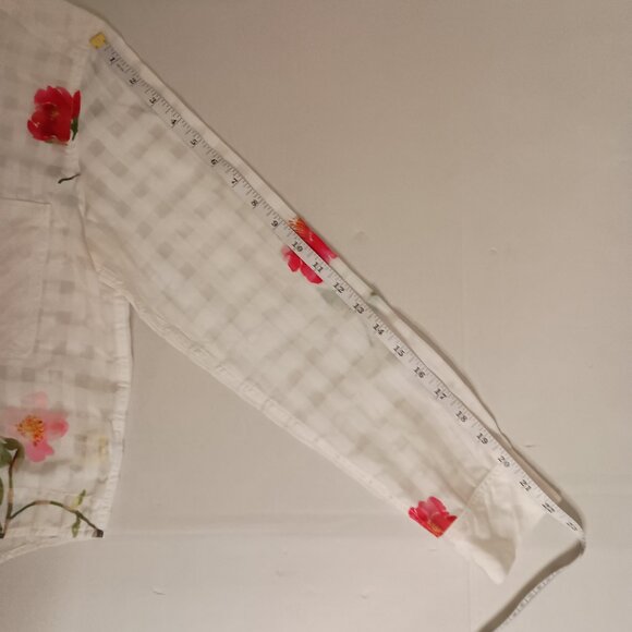 Rails Women’s Kelsey Floral Powder Check Blouse with Front Tie Size S Small - Picture 15 of 16